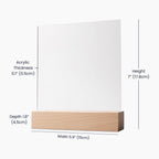 Measurement chart of a rectangular object with dimensions labeled