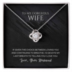 To my gorgeous wife, I'd devote my last breath to telling you I love you